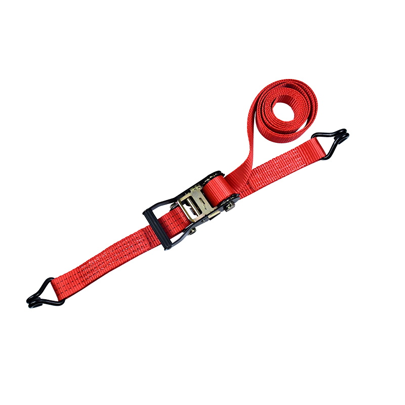 38mm 3T Poliester Merah Kargo Lashing Ratchet Buckle Strap